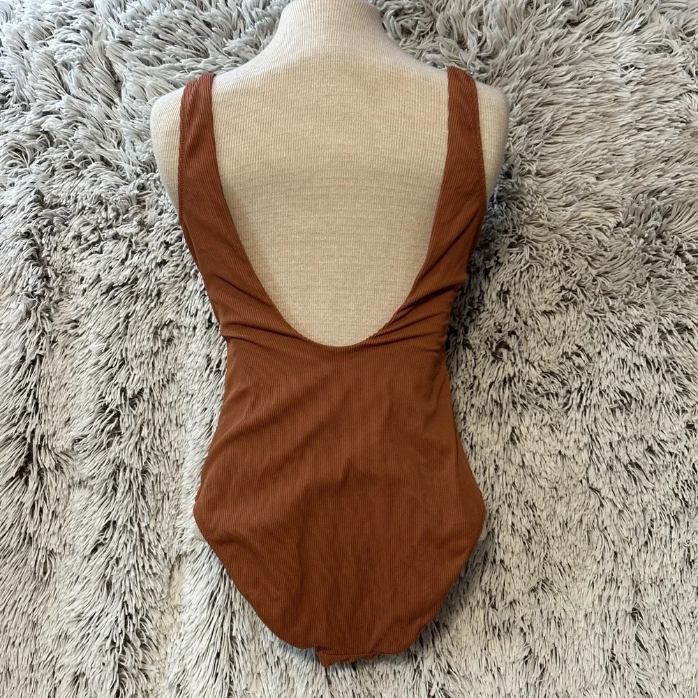 Brown Cutout One-Piece Swimsuit - Picture 4 of 7